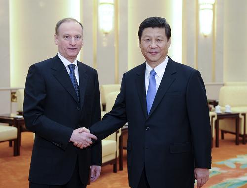 1月8日,中共中央总书记习近平在北京人民大会堂会见俄罗斯联邦安全会议秘书帕特鲁舍夫。新华社记者 张铎 摄